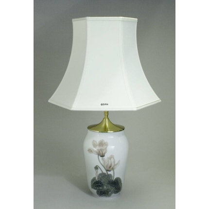 Table lamp w/flower, Royal Copenhagen no. 2635-1217