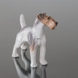 Wire-haired terrier standing at attention, Royal Copenhagen dog figurine No. 2967