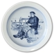 Bowl / plate with fisherman (repairing fishing nets), Royal Copenhagen no. 299001-5228