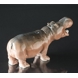 Hippopotamus, Royal Copenhagen porcelain figurine no. 309, Very rare (1984-1922) - Color defects on the back