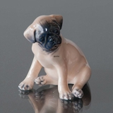 Boxer Welpe sitzt, Royal Copenhagen Hund Figur Nr. 3169