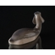 Grebe lying as if in the water, Royal Copenhagen bird figurine no. 3263
