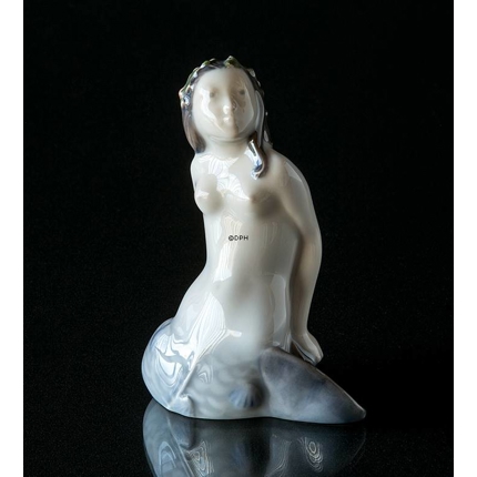 Die kleine Meerjungfrau schaut nach oben, Royal Copenhagen Figur Nr. 3321