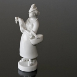 Market Woman, white Royal Copenhagen figurine No. 4070