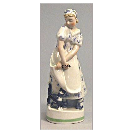 Lady with Cat, Royal Copenhagen overglaze figurine no. 4087