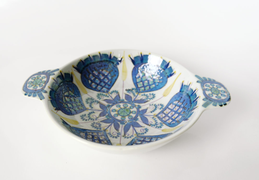 Fayenceschale mit Henkeln signiert MJ, Royal Copenhagen Nr. 420-3122