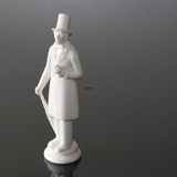 Hans Christian Andersen standing with Bouquet, white Royal Copenhagen figurine no. 4216
