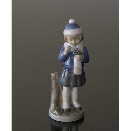 Girl with small flowers, March, Royal Copenhagen monthly figurine No. 4525