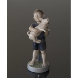 Boy with piglet, August, Royal Copenhagen monthly figurine