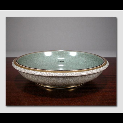 Green bowl craquele, Royal Copenhagen No. 457-2528