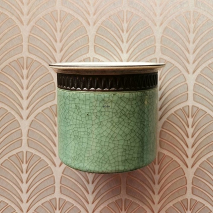 Grüne Becher oder kleine Vase Craquele, Royal Copenhagen Nr. 457-2915