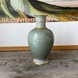Vase, green, crackled, 18cm, Royal Copenhagen No. 457-3032.