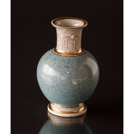 Blue craquele vase, 15cm, Royal Copnehagen No. 460-3033