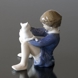 Mädchen mit Katze, Royal Copenhagen Katze Figur Nr. 4631