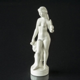 Helena, nøgen pige med spejl, Royal Copenhagen figur nr. 4639 Blanc de Chine/hvid