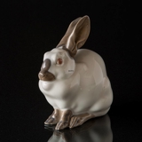 Sitzendes großes weißes Kaninchen, Royal Copenhagen Figur Nr. 4676