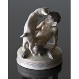 Satyr mit Ziege, Royal Copenhagen Figur Nr. 498