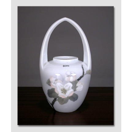 Vase with handle with Apple Twig, Royal Copenhagen no. 53-29