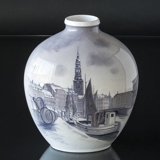 Unica Vase with Gammel Strand by Slotsholmen by Harald Henriksen, Royal Copenhagen
