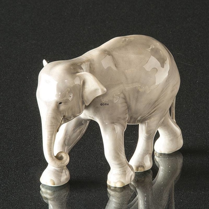 Standing elephant, Little Royal Copenhagen figure no. 599 (1894-1922) REPAIRED by ear