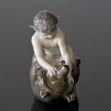 Satyr auf Bär, Royal Copenhagen Figur Nr. 648