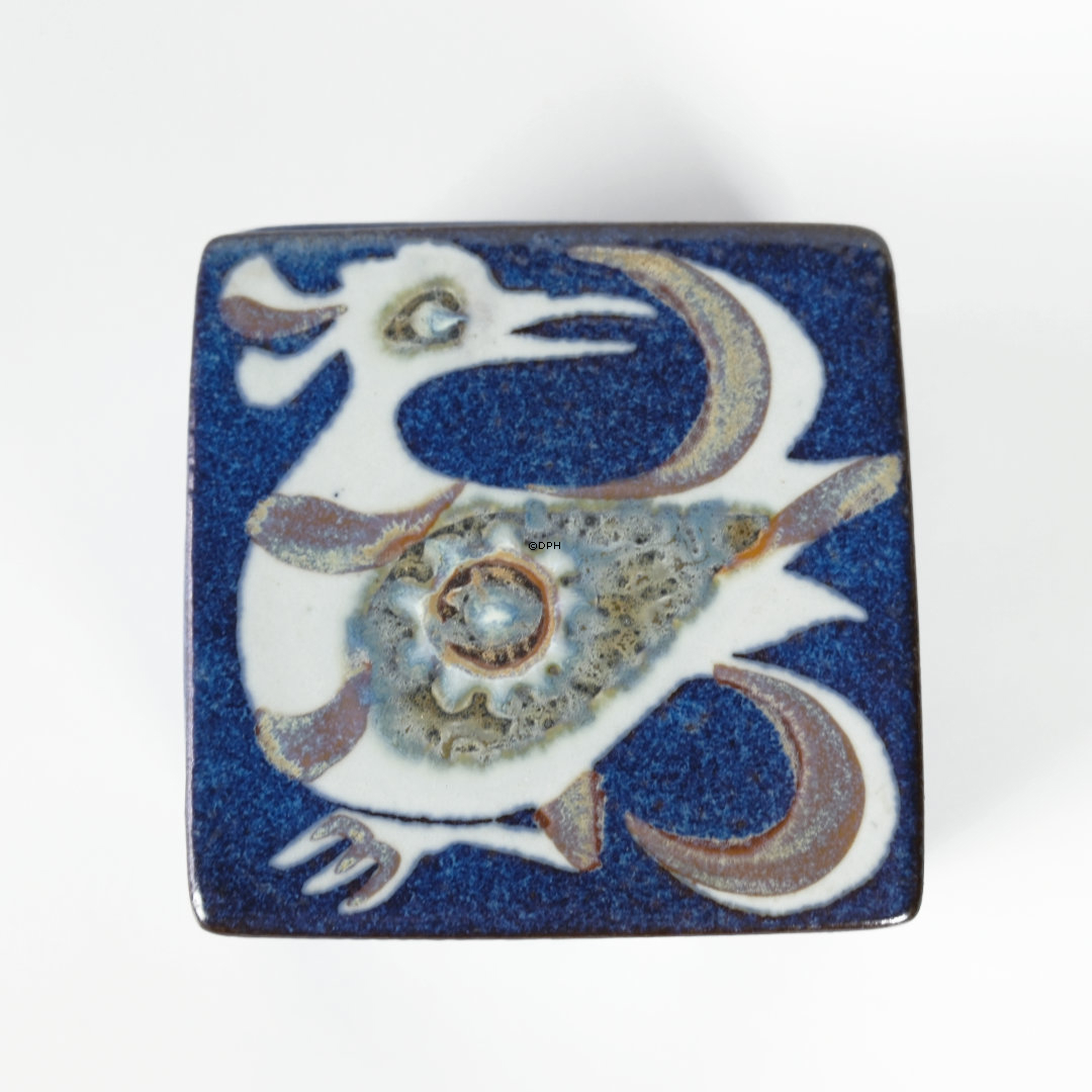 Fajance lille æske/skrin med låg af Nils Thorssen, Royal Copenhagen nr. 708-3267-f