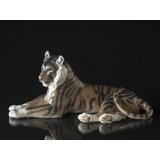 Tiger lying down resting, Royal Copenhagen figurine No. 714