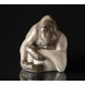 Orang-Utans umarmen, Affe Figur, sitzend, Royal Copenhagen Figur Nr. 721