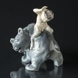 Faun with Bear, Royal Copenhagen figurine no. 976 (sjælden)