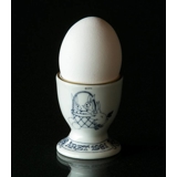 1981 Ravn Easter Egg cup blue/white, small hares in basket