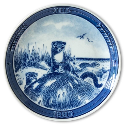 1990 Ravn Christmas plate in the series "Swedish Christmas", Stoat