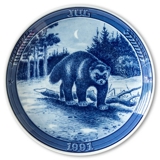 1991 Ravn Christmas plate in the series "Swedish Christmas", wolverine