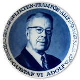 Ravn commemorative plate, King Gustaf VI Adolf