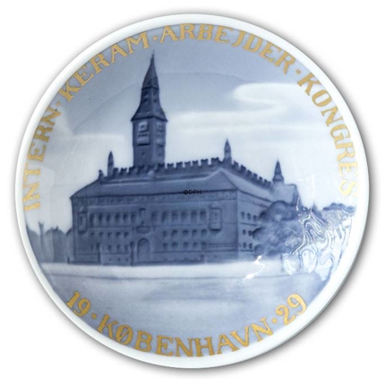 1929 Royal Copenhagen Mindeplatte Intern Keram Arbejder Kongress København