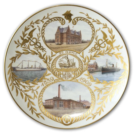 Royal Copenhagen Zierteller mit Freihafen von Kopenhagen und Isak Glückstadt