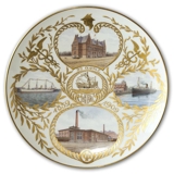Royal Copenhagen platte med Københavns Frihavn og Isak Glückstadt