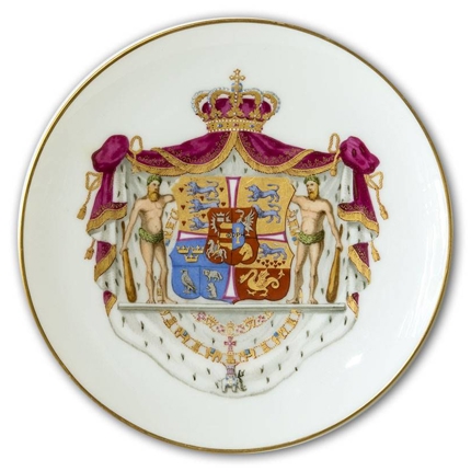 Royal Copenhagen Memorial Plate Coat of Arms of Denmark