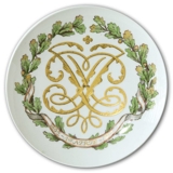 Royal Copenhagen Plate with Monogram in Gold, 1892 1st April 1917