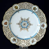 Royal Copenhagen Plates with gilded decoration SET  (1870-1893)