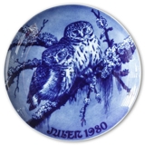 1980 Royal Heidelberg Christmas plate, Owl