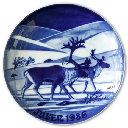 1986 Royal Heidelberg Christmas plate, Reindeer
