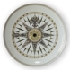 1975 Royal Copenhagen Compass plate, compass app. 1825