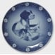 1986 Royal Copenhagen Mother and Child plate, dog with puppies