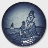 1989 Royal Copenhagen Mother and Child plate, happiness
 when father comes home