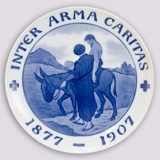 1877-1907 Royal Copenhagen Red Cross Memorial plate, INTER ARMA CARITA