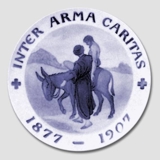 1877-1907 Royal Copenhagen Rotes Kreuz Gedenkteller, INTER ARMA CARITA