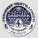 1907 Royal Copenhagen Gedenkteller, FRIMÆRKE UDSTILLING MCMVII.
