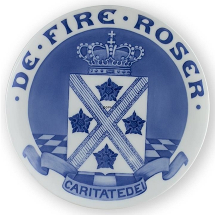 1909 Royal Copenhagen Gedenkteller, DE FIRE ROSER - CARITATE DEI