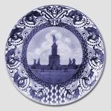 1911 Royal Copenhagen Memorial plate, the Neptun well at Frederiksborg