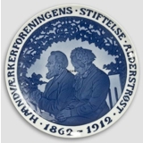 1862-1912 Royal Copenhagen Gedenkteller, HAANDVÆRKERFORENINGENS STIFTELSE ALDERSTRØST 1862-1912